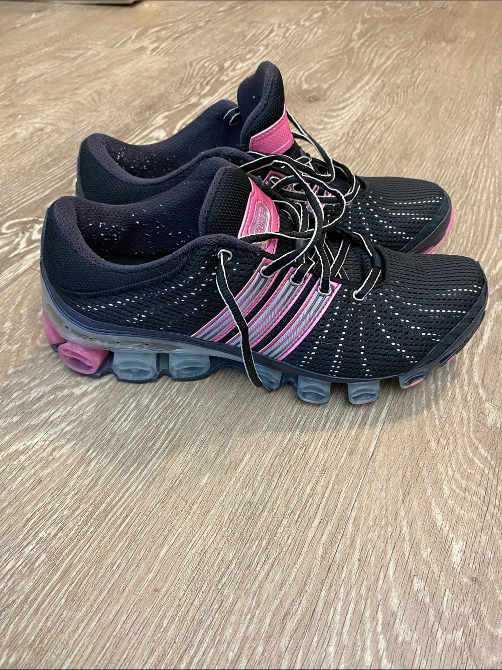 Adidas Bounce Running Shoes Black Pink Athletic Sneakers Women’s Size 10